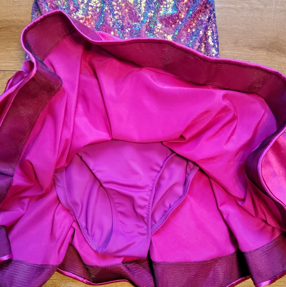 Girls Sequins Party Dance Dress Size Large - Picture 3 of 8